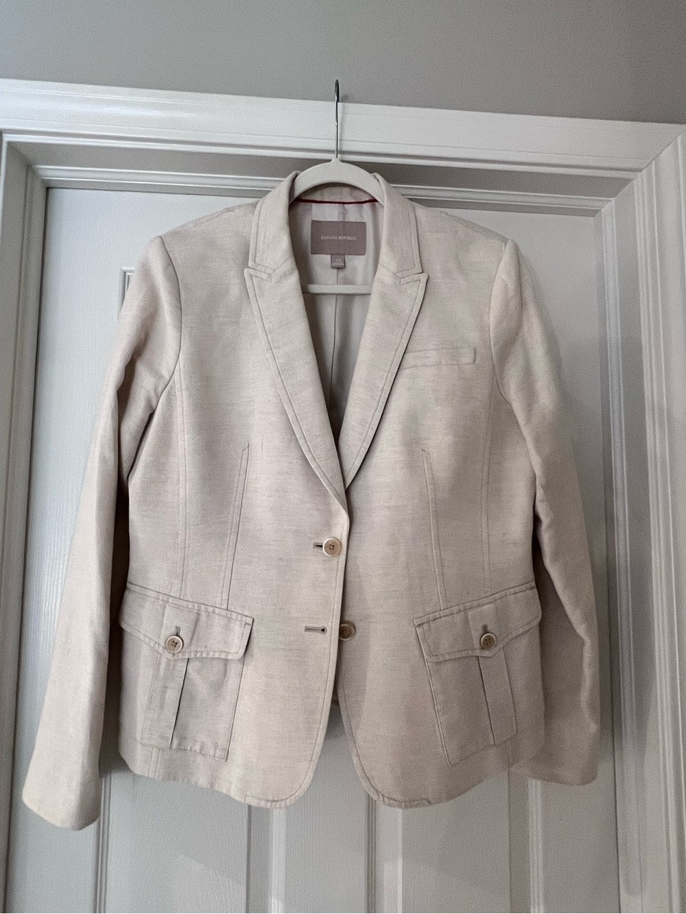 Banana Republic -  Heathered Tan - Safari Blazer -Tailored Notch Collar